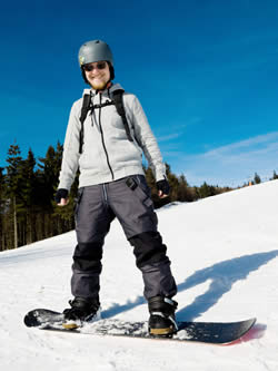 Snowboarden im Bayerwald Bayern