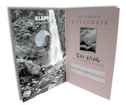 Geschenkgutschein von KLAPP f�r eine CHI YANG Wellness-Massage