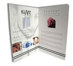 Geschenkgutschein von KLAPP f�r Beauty, Wellness, Regenerieren, Wohlf�hlen, Entspannen und genie�en