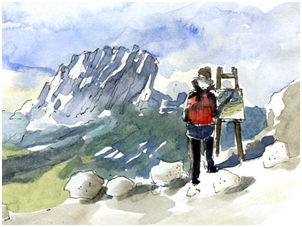 Wandern und Malen, Südtirol, Lana; Meran