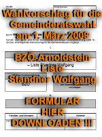 Wahlvorschlag f�r die Gemeinderatswahl am 1. M�rz 2009