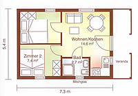 Grundriss Ferienhaus Camping Stover Strand bei Hamburg