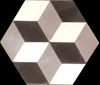 Hexagone noir/gris