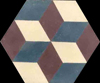 Hexagone bleu/chocolat