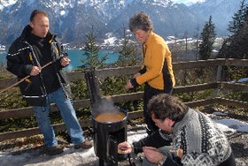 Der Fondueofen für Draussen - Anfeuern...