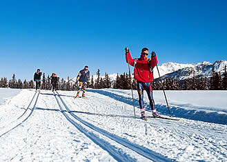 cross-country skiing in Zillertal, the track is exactly next to the chalet Austria, Ziller Valley Arena