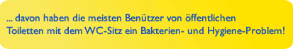 Bakterien- und Hygiene-Problem mit dem WC-Sitz