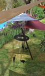 Voile d'ombrage et am&eacute;nagement d'ext&eacute;rieur