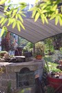 Toile d'ombre dans le jardin