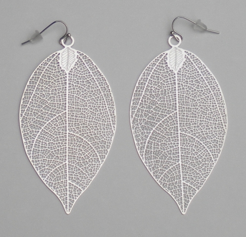 Boucles d'oreilles feuilles m&eacute;tal