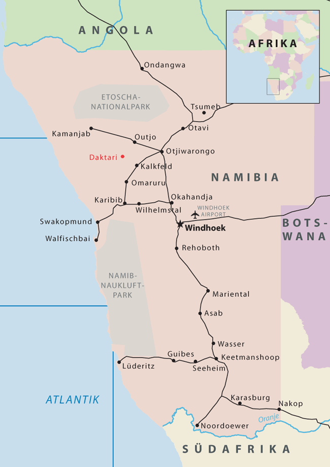 Landeskarte von Namibia