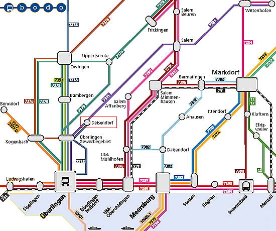 Ausschnitt aus dem bodo-Liniennetzplan