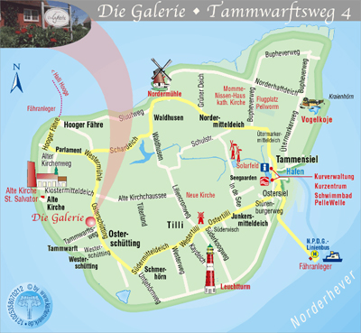 Insel Pellworm - Lage Die Galerie