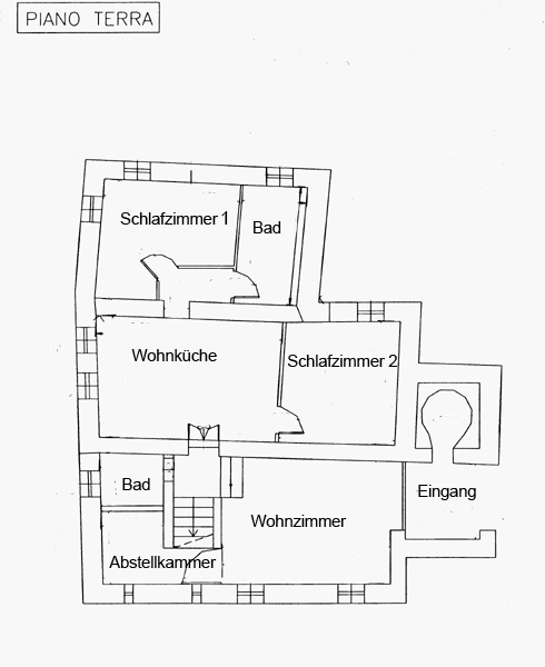 Grundriss, privates Ferienhaus, Parterre