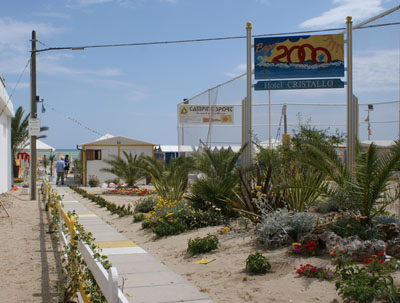 Eintritt zum Samtstrand in Senigallia spiaggia velluta