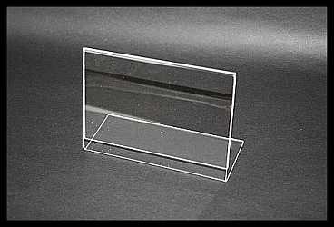 L-Aufsteller (135x95mm), HF, Plexiglas glasklar, Kanten sauber ges&auml;gt