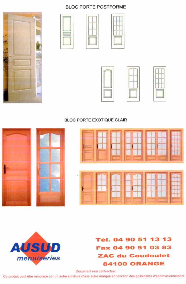 Ausud menuiseries - Bloc porte postform� - Bloc porte exotique clair