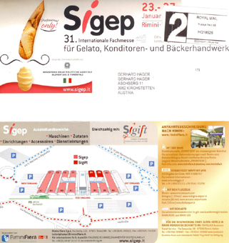 Sigep 2010 Fachmesse für Eis, Konditorei und Bäcker. Einladungskarte GroßHandel EIS GmbH