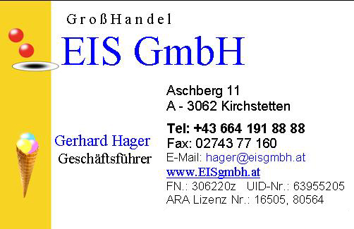 Visitenkarte GroßHandel EIS GmbH, Gerhard Hager