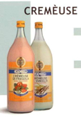 Crem&egrave;use, Erdbeer, Vanille, Gianduia und Limone 18&deg; Alkohol zu 6 x 2 lt. Glasflasche