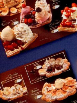 Eiskarte für Waffeln und verschiedene Waffeleisen, Wiener Herzen, Brüssler Waffeln bei GroßHandel EIS GmbH