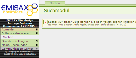 OASIS Suchmodul