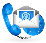 kontakt aufnehmen, telefonieren und email schreiben