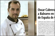 Oscar Cabrera representar� a Balears en el Campeonato de Espa�a de Cocineros