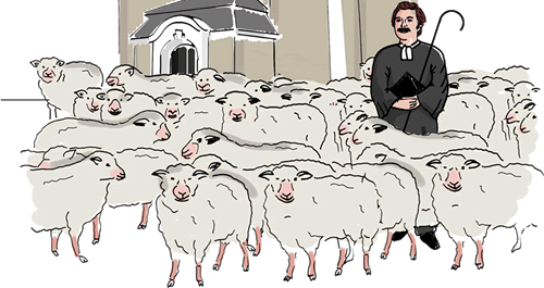Pfarrer Otmar Baumberger und seine Gemeinde