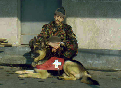 Tenue vom Hund/Schabracke mit Schweizerkreuz