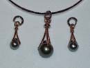 Set 750 Weissgold / Rotgold Tahitiperlen