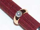 Ring 750 Rotgold Akojaperle mit Brillanten und Saphir