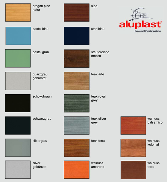 Farben und Dekore f&uuml;r Fensterrahmen
