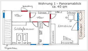 Grundriss - Panoramablick 40qm