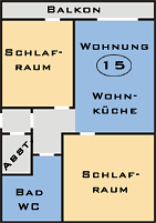 Grundriss der Ferienwohnung 15 auf dem Ferienhof, Bauernhofurlaub in Bayern