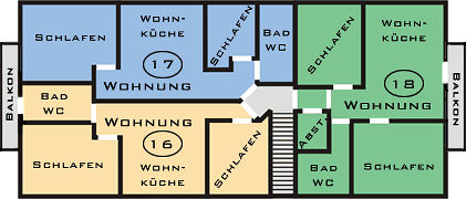 Grundriss der Ferienwohnungen auf dem Ferienhof, Bauernhofurlaub in Bayern