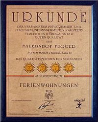 Urkunde - Vier Sonnen