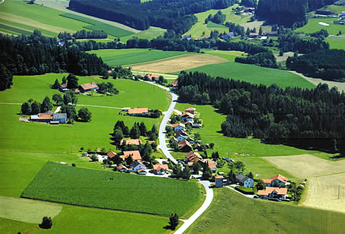 Luftaufnahme von Grund im Nationalpark Bayerischer Wald
