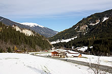 Blick vom Balkon der Ferienwohnung in die Skiarena Wildkogel