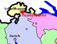 schematische Karte der Nordschweiz mit Link zum Ortsplan