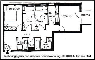 Wohnungsgrundriss unserer Ferienwohnung