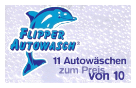 Flipper Autowasch Gutscheinblock: 11 Autowäschen zum Preis von 10