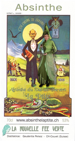 Etiquette de bouteille Absinthe La Ptite