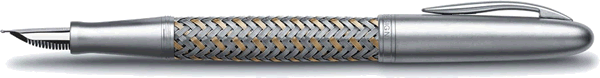 P3110 > Edelstahlgeflecht mit goldenen Fäden P3110 > Edelstahlgeflecht mit goldenen Fäden