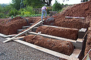Fundamentierung für Bruchsteinmauer.