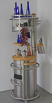 Schiffini fahrbare Funktionss&auml;ule aus Edelstahl