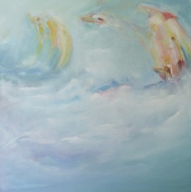 09 Mond und Mars, Acryl auf Leinwand, 90 x 90 cm 09 Mond und Mars, Acryl auf Leinwand, 90 x 90 cm