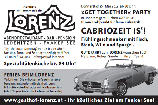 Cabrios sind beim Lorenz willkommen !