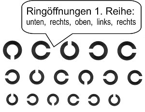Beispielbogen f&uuml;r den F&uuml;hrerscheinsehtest