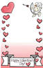 Ein Valentinstaggru� mit Herzen und Amor, 